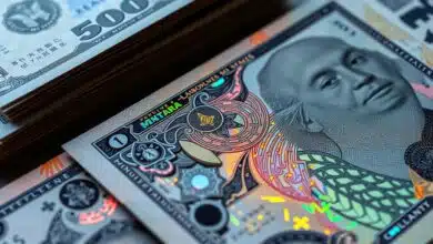 Marcas de segurança em notas de dinheiro
